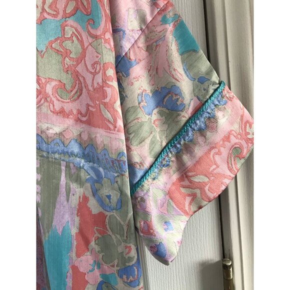 Vtg 1980's Mary McFadden Women's Lingerie Robe & Night Gown Set Abstract Pattern - Picture 8 of 10